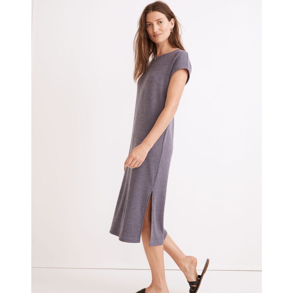 Madewell Ribbed Knit Tee Midi Shirt Dress Medium Casual Relaxed Fit Comfort